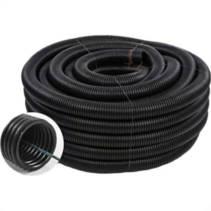 Duto Corrugado Bravo Pead Preto 1,1/4'' X 50M Com Cabo Guia