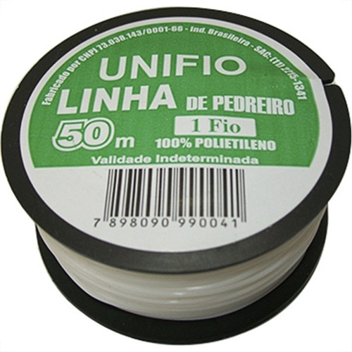 Linha Para Pedreiro Trancada Unifio 50M - Kit C/12 Pecas