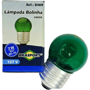 Lampada Bolinha Brasfort 7Wx127V. Verde - Kit C/25 Pecas