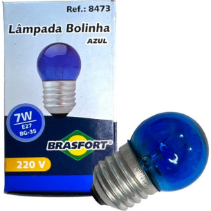 Lampada Bolinha Brasfort 7Wx220V. Azul - Kit C/25 Pecas