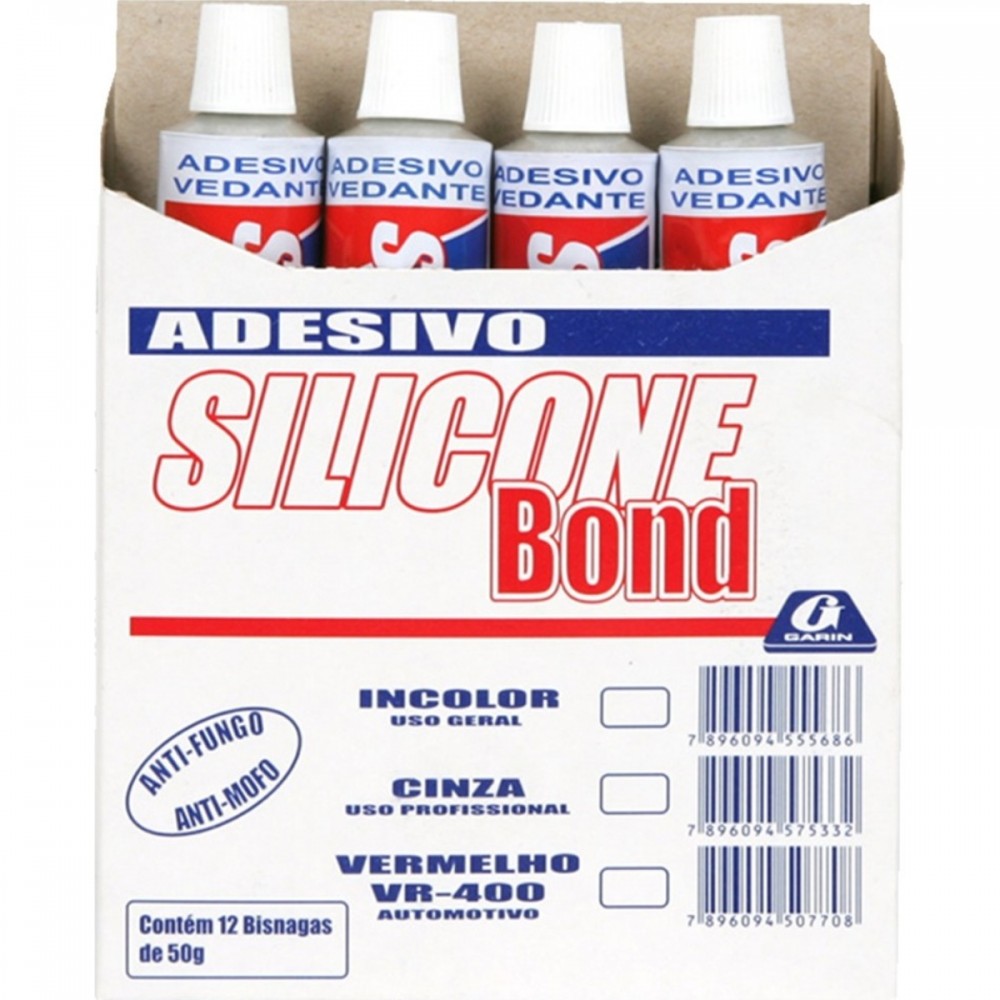 Adesivo Silicone 250 gr Branco Garin