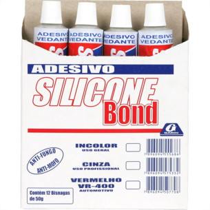 Silicone Bond Garin Bisnaga Incolor 50G. - Kit C/12 Pecas