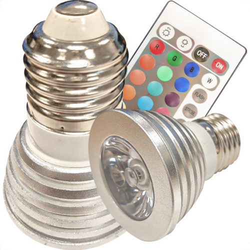 Lampada Dicroica Led Aiha Color E-27 Com Controle Soquete E-27