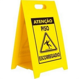 Placa De Sinalizacao Dobravel Piso Escorregadio