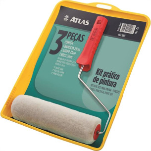 Kit Pintura Atlas Com 3 Pecas Bandeja + Garfo + Rolo