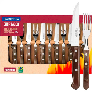 Kit Churrasco Tramontina Jogo Talheres Com 12 Pecas