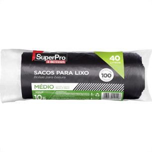 Saco De Lixo Superpro Bettanin 40L - 55X55Cm Preto Com 100 Pecas