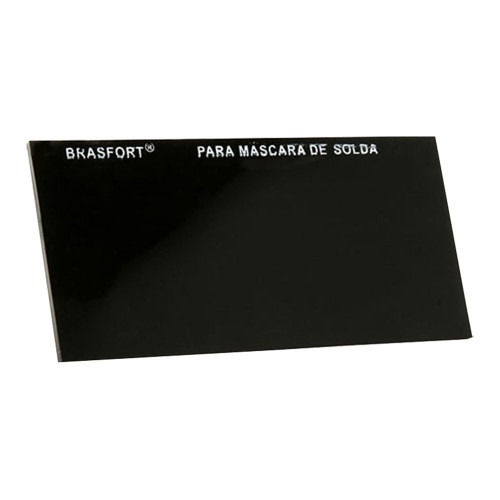 Vidro Retangular Escuro Brasfort Para Mascara De Solda No.14 - Kit C/5 Pecas