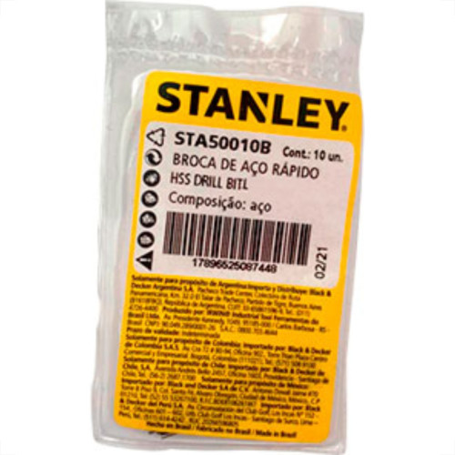 Broca Aco Rapido Stanley. E 1/8 - Kit C/10 PC