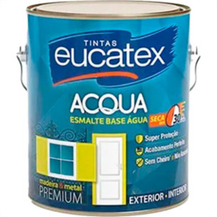 Tinta Esmalte Eucatex Brilho Base Agua 1/4 Branco