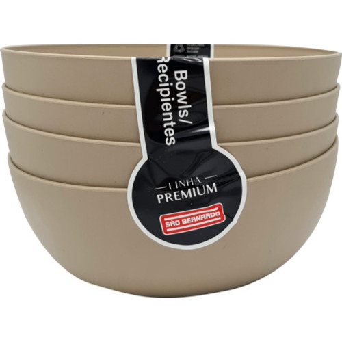 Cj.04 Bowl Grande Cinza 1.100Ml