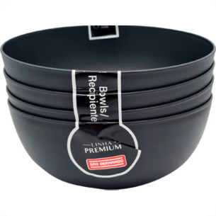 Cj.04 Bowl Grande Preto 1.100Ml