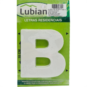 Letra Lubian 3D Branca Abs B 10Cm