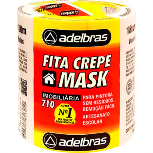 Fita Crepe Adelbras 710 18Mm X 50Mt - Kit C/6 RL