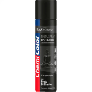 Spray Chemic.Geral Preto Bril.400Ml