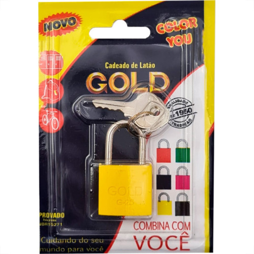 Cadeado Gold Color 25 Amarelo