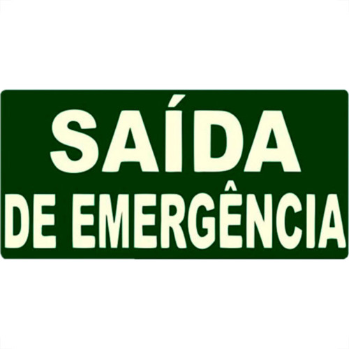 Placa Sinal.15X25 Lum.Saida Emerg - Kit C/5 CA