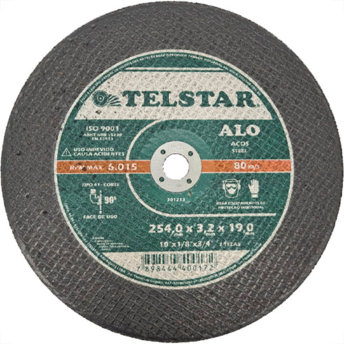 Disco Telstar Corte Ferro C.10X3/4 - Kit C/5 PC