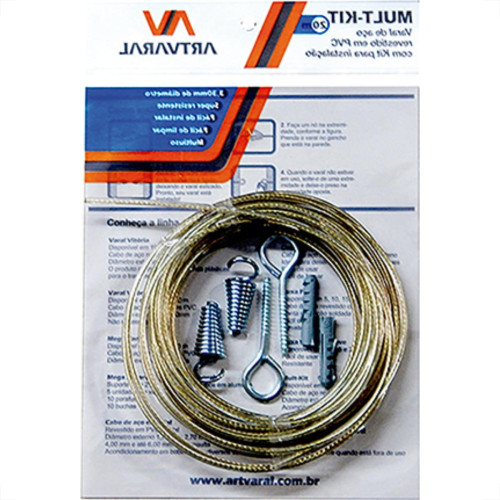 Varal De Aco Multi 20Mt 3,30Mm C/Kit