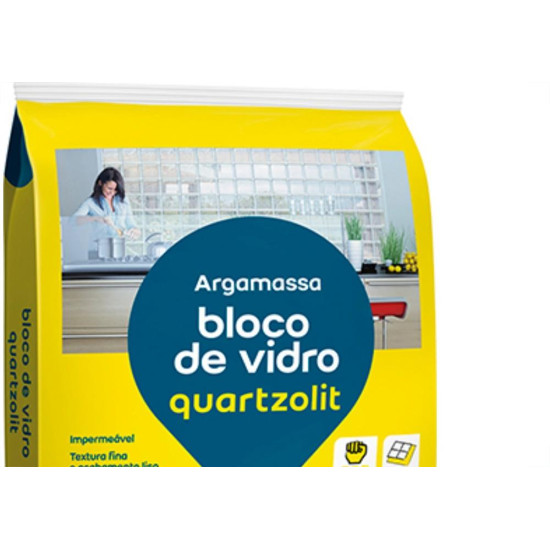 Argamassa Bloco D Vidro Quartzolit Branco 5K - Kit C/6 Saco