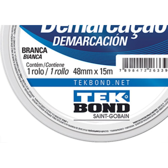 Fita Ades Demarcacao Tekbond Branco 48Mmx15M