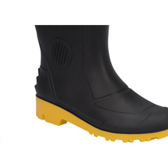 Bota Pega Forte Preto/Amarelo Cano Medio N.38