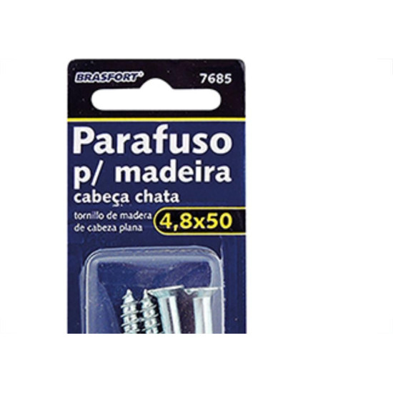 Cartela  Brasfort Parafuso Mad Chata 4,8X50 C/4