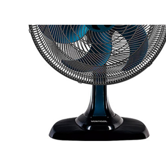 Ventilador De Mesa 50Cm Preto/Azul 220V Turbo Vent