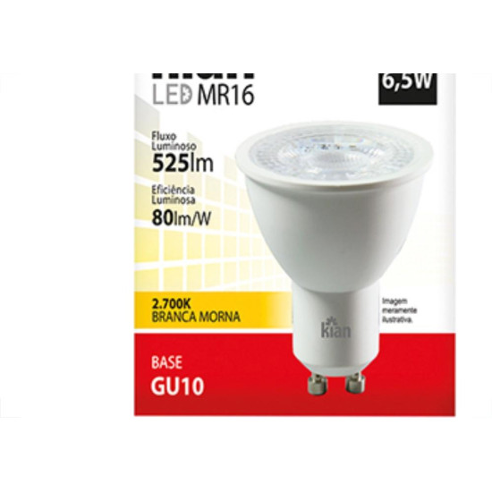 Lampada Dicroica 6,5W Led 2700K Kian Gu10