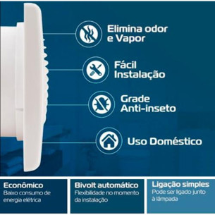 Exaustor P/Banheiro Ventisol Branco B10 Bivolt