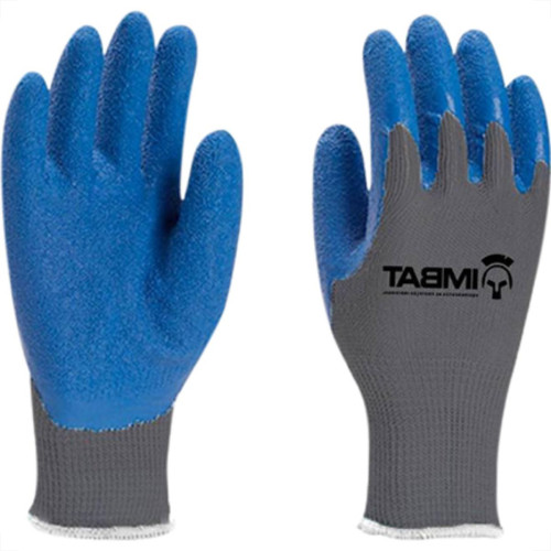 Luva Imbat Tricotada Banho Palmar Azul 08 - Kit C/12 Unidades