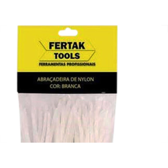 Abracadeira Nylon Fertak 2,5X 60 Branco C/100