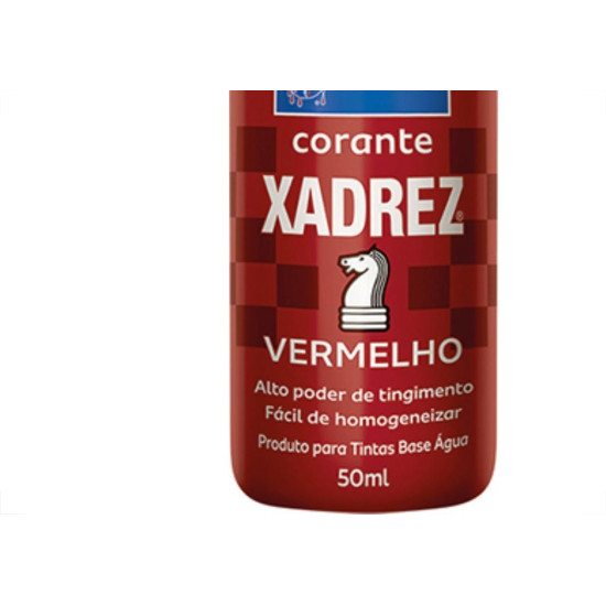 Corante Xadrez 50Ml Vermelho - Kit C/12 Unidades