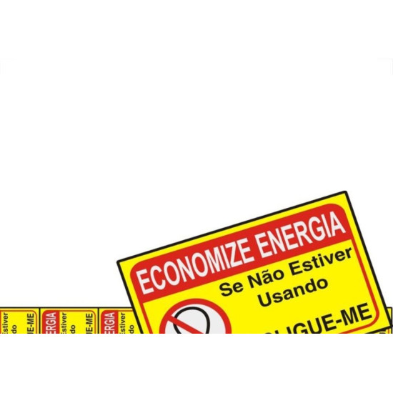 Placa Sinalizacao Aluminio 03X05 ''Economize Energia'' 8 Pecas 100Cu