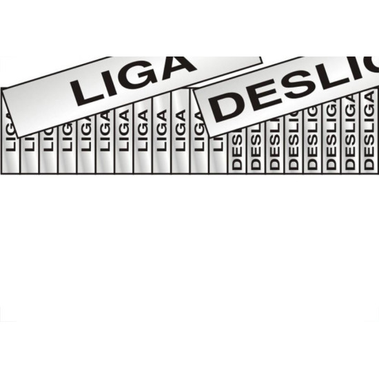 Placa Sinalizacao Aluminio 03X01 ''Liga/Desliga'' 24 Pecas 100Cq