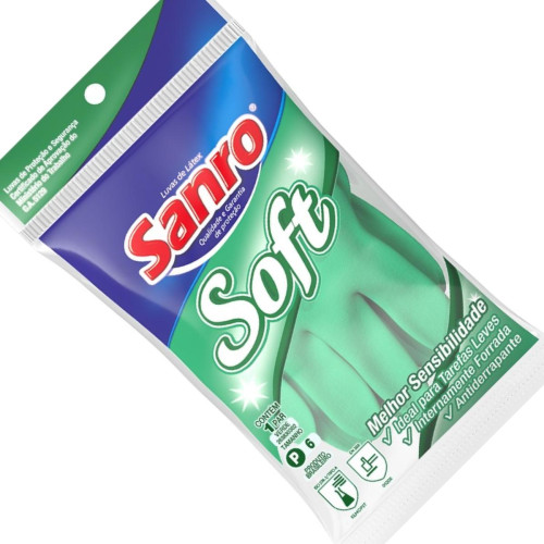 Luva Sanro Soft Forrada Tam.P Par 