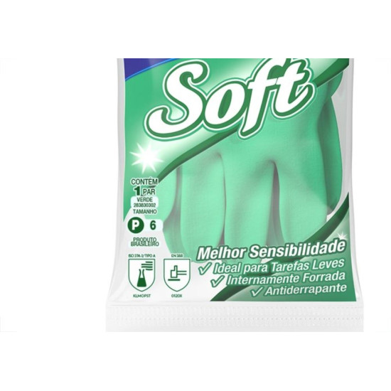 Luva Sanro Soft Forrada Tam.P Par 