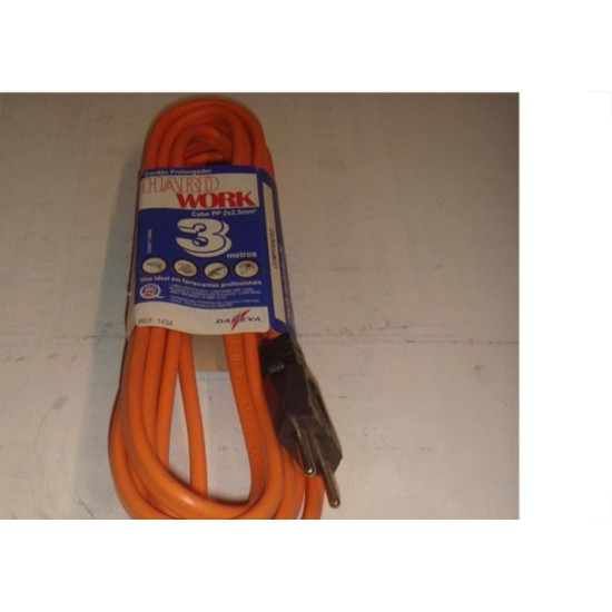 Extensao Daneva Prolongador Macho Femea Hw 2 Polos 3M Laranja 20A Dn1434