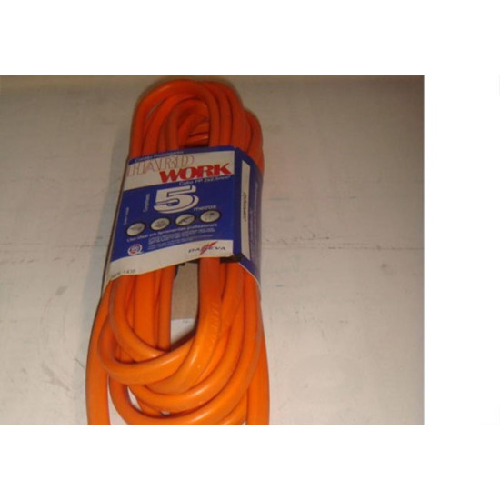 Extensao Daneva Prolongador Macho Femea Hw 2 Polos 5M Laranja 20A Dn1435