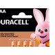 Pilha Duracell Alcalina Palito Aaa Cartela 4 Pecas 