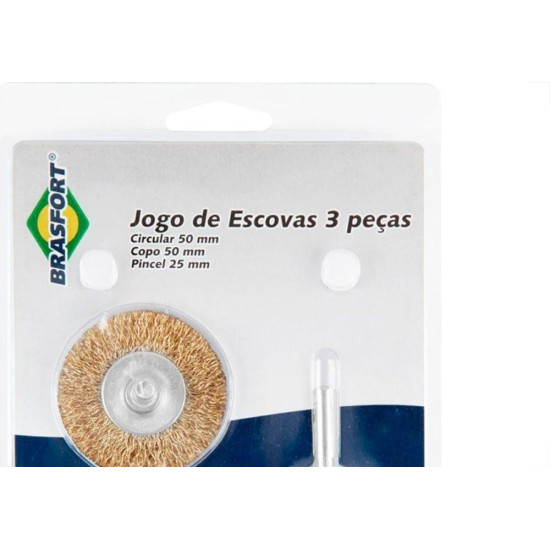 Escova Aco Brasfort Jogo Com 3Pecas Latonada 7269