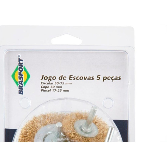 Escova Aco Brasfort Jogo Com 5Pecas Latonada 7270