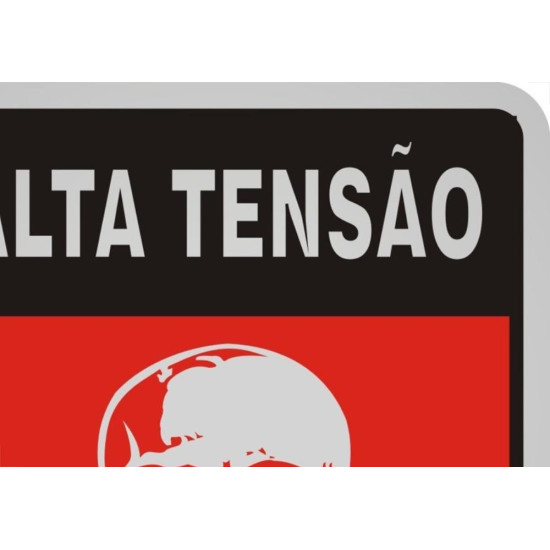 Placa Sinalizacao Aluminio 12X12 ''Alta Tensao'' 900Aw