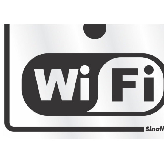 Placa Sinalizacao Aluminio 15X15 ''Internet Wi-Fi'' 120Bc