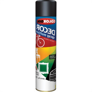 Tinta Spray Colorgin Decor Preto Brilhante 360Ml 8701