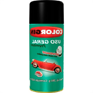 Tinta Spray Colorgin Uso Geral Preto 400Ml 52001