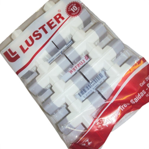 Pino 3 Saidas 2 Polos Luster Branco 2042 - Kit C/10 