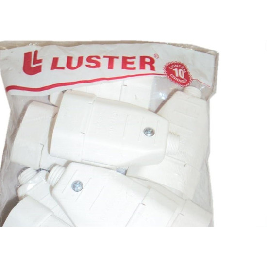 Pino Femea 2 Polos+Terra Luster Branco 2079 - Kit C/10 