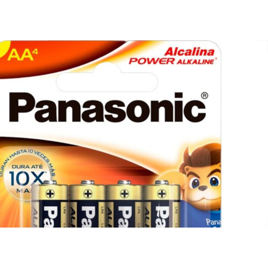 Pilha Panasonic Alcalina Pequena Aa Cartela 4 Pecas Lr6Xab/4B192