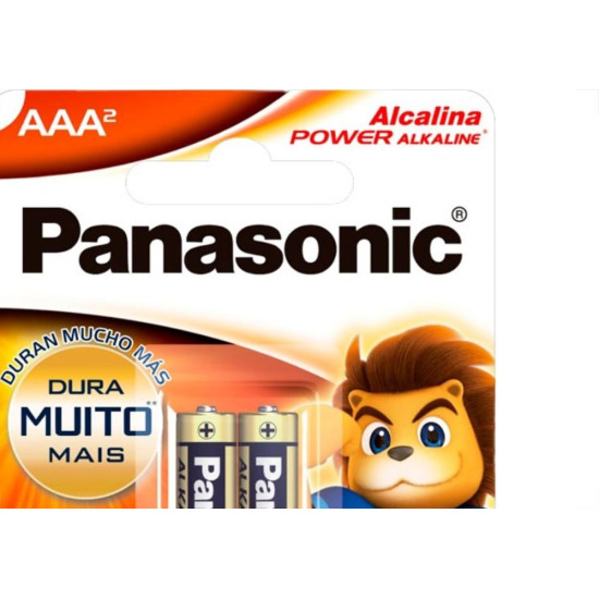 Pilha Panasonic Alcalina Palito Aaa Cartela 2 Pecas Lr03Xab/2B192